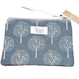 NWT Cream & Blueish Gray Tree Wristlet